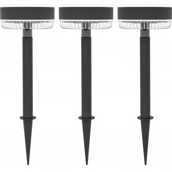Outsunny Solarleuchten 3er Set, Gartenleuchten mit Warmweißem Licht, IP65 Wasserdicht, Schwarz