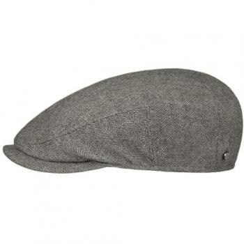 Grey Classic Herringbone Flat Cap