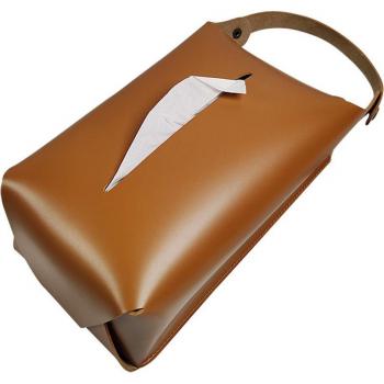 Boîte de rangement pliable en cuir PU pour serviettes, portable, 1 unité
