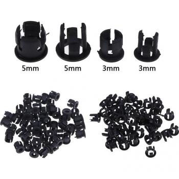 50 Stück Halter für LED Dioden 3mm 5mm Schwarz Kunststoff