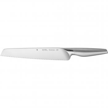 WMF Chef's Edition Brotmesser Länge 37 cm Klingenlänge 24 cm Doppelwellenschliff Performance Cut Made in Germany geschmiedeter Spezialklingenstahl Griff aus Edelstahl in Holzkassette