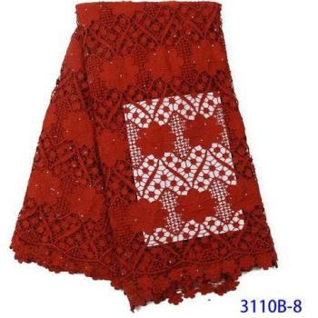 XIYA Nigerian Lace Fabric with Stones and Hollow Design KS3110B
