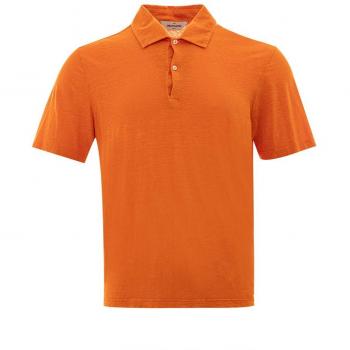 Gran Sasso Orange Linen Polo for Men