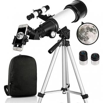 Entry-Level Astronomical Telescope for Beginners, 70mm x 400mm with Adjustable Stand