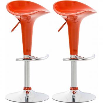 Tabouret de bar design orange – Duo hauteurs variables