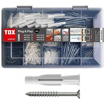 TOX Complete Plug & Play Assortment, 320 Pieces Including Wall Plugs and Screws