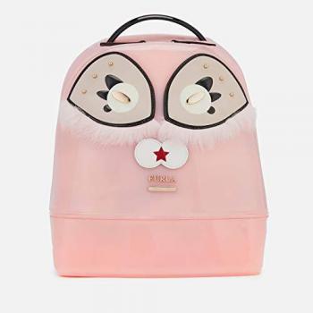 Furla Candy Ginger Women's Backpack, Small Size, Clear Rosa Chiaro PVC Material