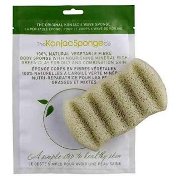 Konjac‑Schwamm für Körper: 6 Wellen, Grün-Tonerde