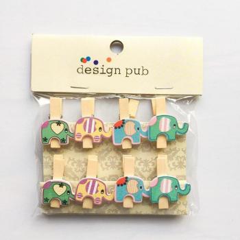 8 Piece Kawaii Elephant Clip Set for Albums