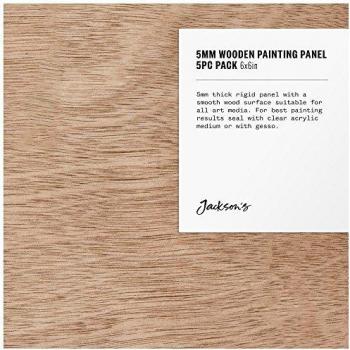 Jackson's 5mm Wooden Painting Panel 6x6in Pack of 5