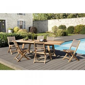 Ensemble de Terrasse en Teck et Taupe