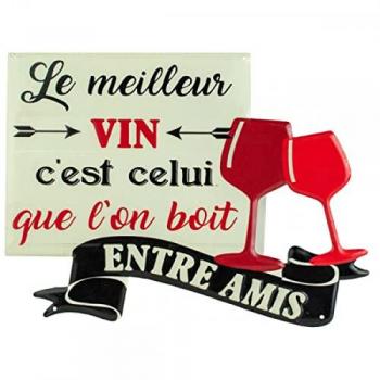 Plaque en métal Le meilleur vin – 30 × 39 cm ENESCO