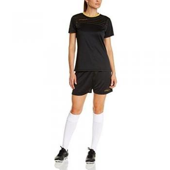 Uhlsport Match Team Kit MC Ensemble Maillot + Short de Foot Femme, Noir/Or, FR : L