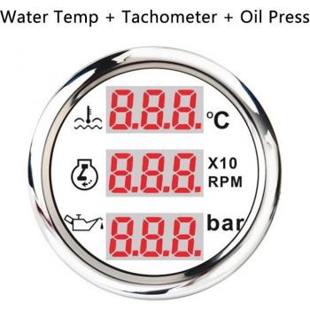 Tachymètre multifonction 52mm pour bateau, mesure température eau et huile, capteurs NPT-1/8