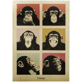 Autocollant Mural Gorille Vintage