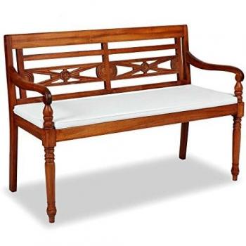 Banco de Exterior Batavia con Cojines 120 cm Teca