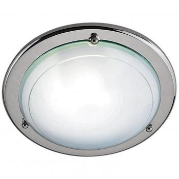 Minimalist Silver Chrome & Glass Flush Ceiling Lamp