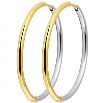Akzent Damen Creolen Ohrringe in Silber und Gold