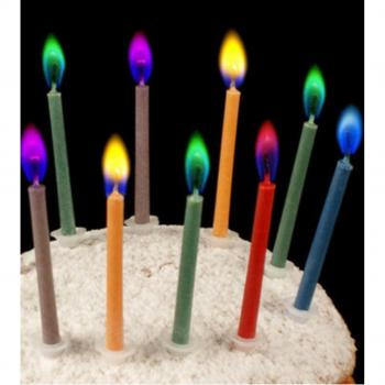 Multicolor Safe Flame Cake Candles 6 Count