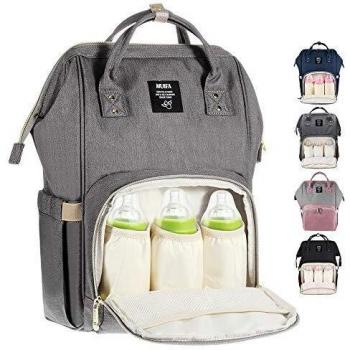 Baby Wickeltasche mit 2 Kinderwagenhaken und Wickelunterlage, multifunktionale, wasserdichte Tasche mit großer Kapazität und warmer Tasche für Reisen