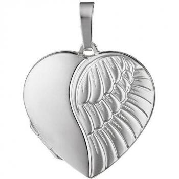 Engelsflügel Medaillon Herz 925 Sterling Silber