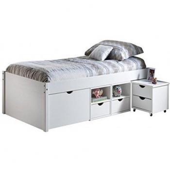 Lit avec tiroirs en pin