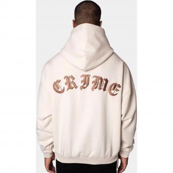 Herren‑Oversized Hoodie „Dropsize Crime“ – XXL – Beige – 70 % Baumwolle / 30 % Polyester – Langarm