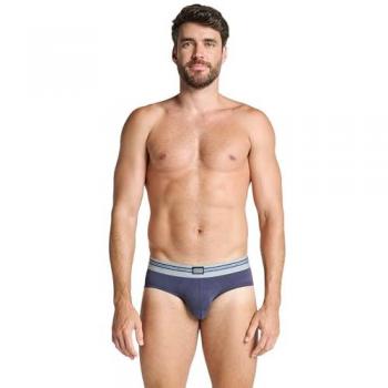 Jockey Cotton Stretch Brief ohne Eingriff – Herren 3er Pack, blau, Größe L