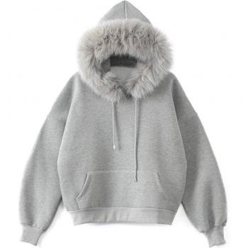 Sudadera De Invierno Mujer Con Capucha de Lana