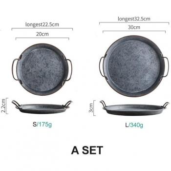 Rundes Schmiedeeisen‑Brottablet – europäisches Retro‑Design, ideal als Heimdekor