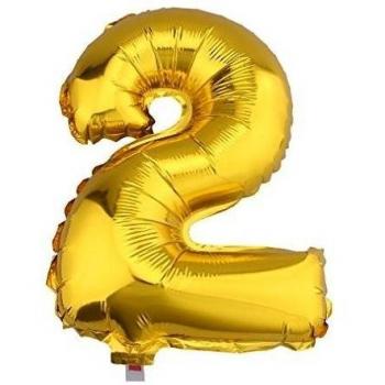 Números Dorados en Globo V‑SOL 32” – Regalo y Decoración
