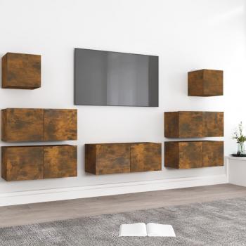 Collection de meubles TV 7 pièces en Bois d'ingénierie