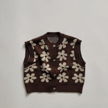 Children's Floral Knitted Sweater Vest