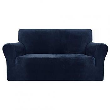 MAXIJIN Thick Velvet Sofa Covers 2 Seater Super Stretch Non Slip Loveseat Covers for Living Room