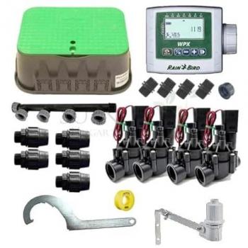 Kit de riego Rain Bird 4 zonas 9v para tubería de 32mm