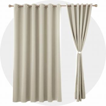 Deconovo Bedroom Blackout Curtains 90 x 90 Inch Light Beige 2 Panels
