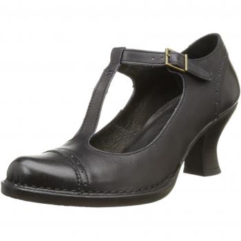 Neosens S849 Piel Restaurada Rococo Zapatos con Tira Vertical Mujer, Negro