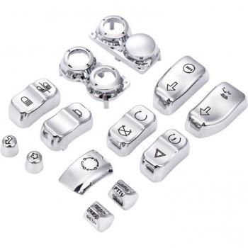 13PCS Chrome Switch Housing Caps for Electra Street Glide Motorcycle