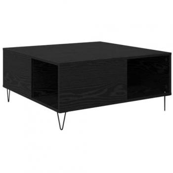 Coffee Table: Black Oak 80×80×36.5 cm – VidaXL