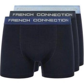 French Connection FC16 Men's Boxer Shorts Triple Pack – Small, Dark Blue