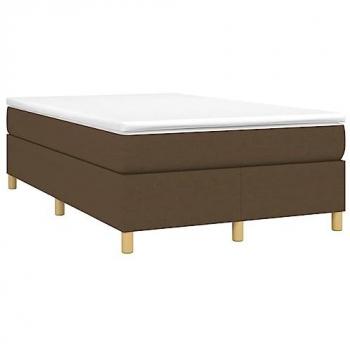 Lit Boxspring avec matelas tissu marron foncé 120x190 cm