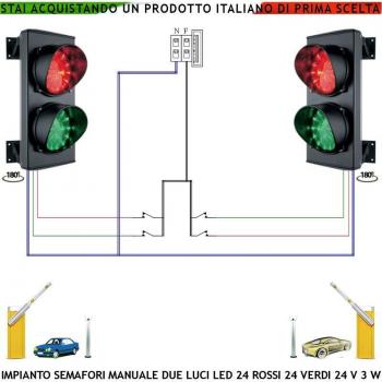 Garage Rampa Semaforo Manuale 24 LED IP65 con Controllo Autolavaggi