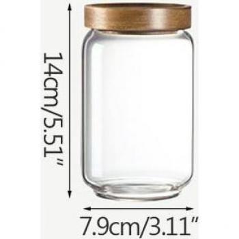 Tarro “EcoCocina” – Vidrio Transparente y Tapa Natural