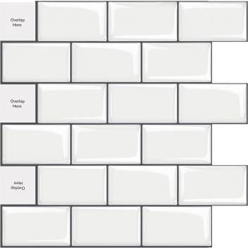 Azulejos de Metro Blanco para Backsplash Autoadhesivos