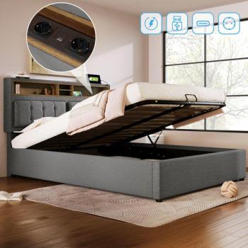 Letto Matrimoniale Con Presa USB‑C e Rete a Doghe (senza materasso)