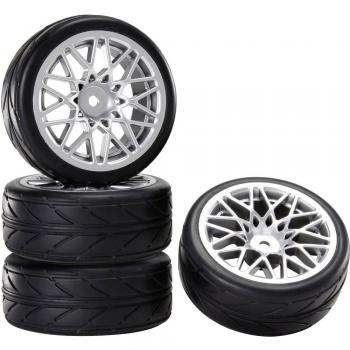 Ruote Wolf LM Argento 1:10 per Auto Stradale (4 pz.)