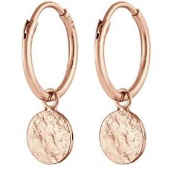 Orecchini a cerchio Elli in argento sterling 925 con design organico e ciondolo