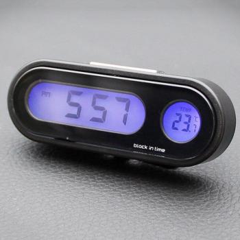 Reloj de Coche con Termómetro y Pantalla Digital LED Mini