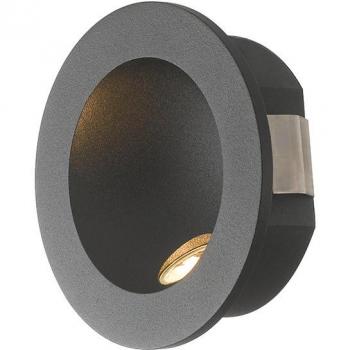 Segnapassi LED Onyx rotondo nero, 2W 4000K