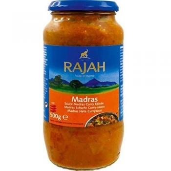Madras‑Curry‑Sauce Rajah – Tomaten‑Zwiebel‑Chili‑Schärfe – 2 × 500 g